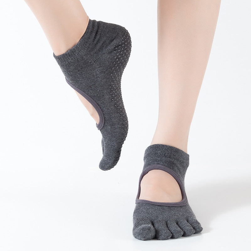 Open Back Open Toe Yoga Socks Non-Slip Breathable Sports Yoga Socks